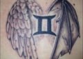 Gemini Tattoo Design For Men of Wings