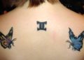 Gemini Tattoo Design For Women of Butterfly and Number