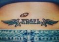 Lower Back Tattoo Design Ideas of Angel's Wing For Women