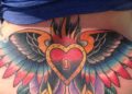 Lower Back Tattoo Design of Heart and Wing