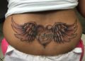 Lower Back Tattoo For Women of Heart and Wings