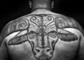 Realistic Taurus Tattoo Painting For Men on Back