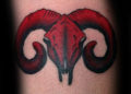 Red Aries Tattoo For Men