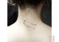 Simple Gemini Tattoo Constellation Design For Women on Neck
