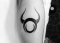 Simple Taurus Tattoo For Men on Leg