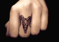 Skull Aries Tattoo Ram For Females on Finger