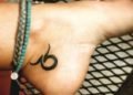 Small Taurus Tattoo Symbol For Women on Ankle