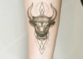 Taurus Tattoo Bull Head For Women on Arm