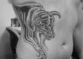 Taurus Tattoo Design Bull For Men on Rib