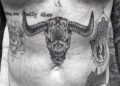 Taurus Tattoo For Men on Stomach