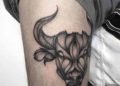 Taurus Tattoo For Men on Thigh