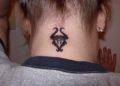 Taurus Tattoo Symbol For Women on Neck