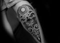 Tribal Taurus Tattoo For Men on Leg