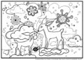Winter Coloring Pages of Deer