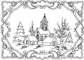 Winter Coloring Pages of Village