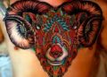 Wonderful Aries Tattoo For Men on Chest