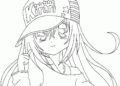 Anime Girl Coloring Pages with Hat