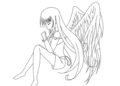 Anime Girl Coloring Pages with Wings