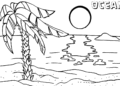 Beach Coloring Pages of Ocean