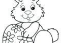 Bunny Coloring Pages Images Holding Easter Eggs