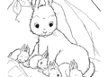 Bunny Coloring Pages Pictures with Her Kids
