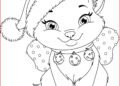 Cat Coloring Pages with Christmas Hat