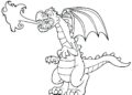 Dragon Coloring Pages Pitting Fire