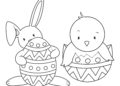 Easter Coloring Pages Bunny and The Egg