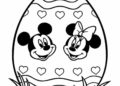 Easter Coloring Pages of Mickey and Minnie Mouse