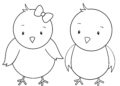Easy Easter Coloring Pages of Two Chicks