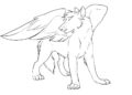 Fantasy Wolf Coloring Pages with Wings