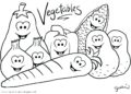 Food Coloring Pages of Funny Vegetables