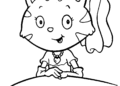 Funny Kitten Coloring Pages Girl