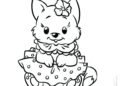 Kitten Coloring Pages Girl For Kids