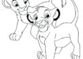 Lion Coloring Pages of Simba and Nala