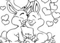 Love Bunny Coloring Pages Couple