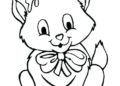 Lovely Kitten Coloring Pages with Butterfly