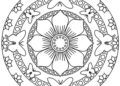 Mandala Coloring Pages Flower and Butterfly