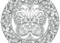 Mandala Coloring Pages of Flower and Butterfly