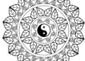 Mandala Coloring Pages with Yin and Yang Logo