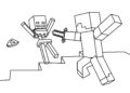Minecraft Coloring Pages of Battle