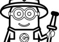 Minion Coloring Pages Images with Hat