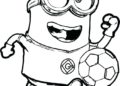 Minion Coloring Pages Playing Football