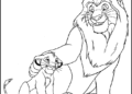 Mufasa Lion King Coloring Pages with Simba