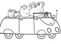 Peppa Pig Coloring Pages Images on Car