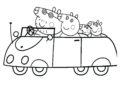 Peppa Pig Coloring Pages on Car