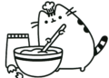 Pusheen Coloring Pages Eating