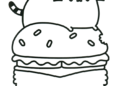 Pusheen Coloring Pages on Burger