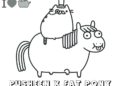 Pusheen Coloring Pages with Fat Pony