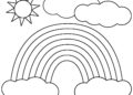 Rainbow Coloring Pages with Cloud